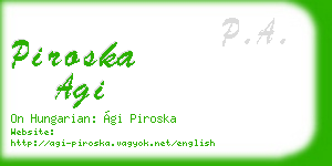 piroska agi business card